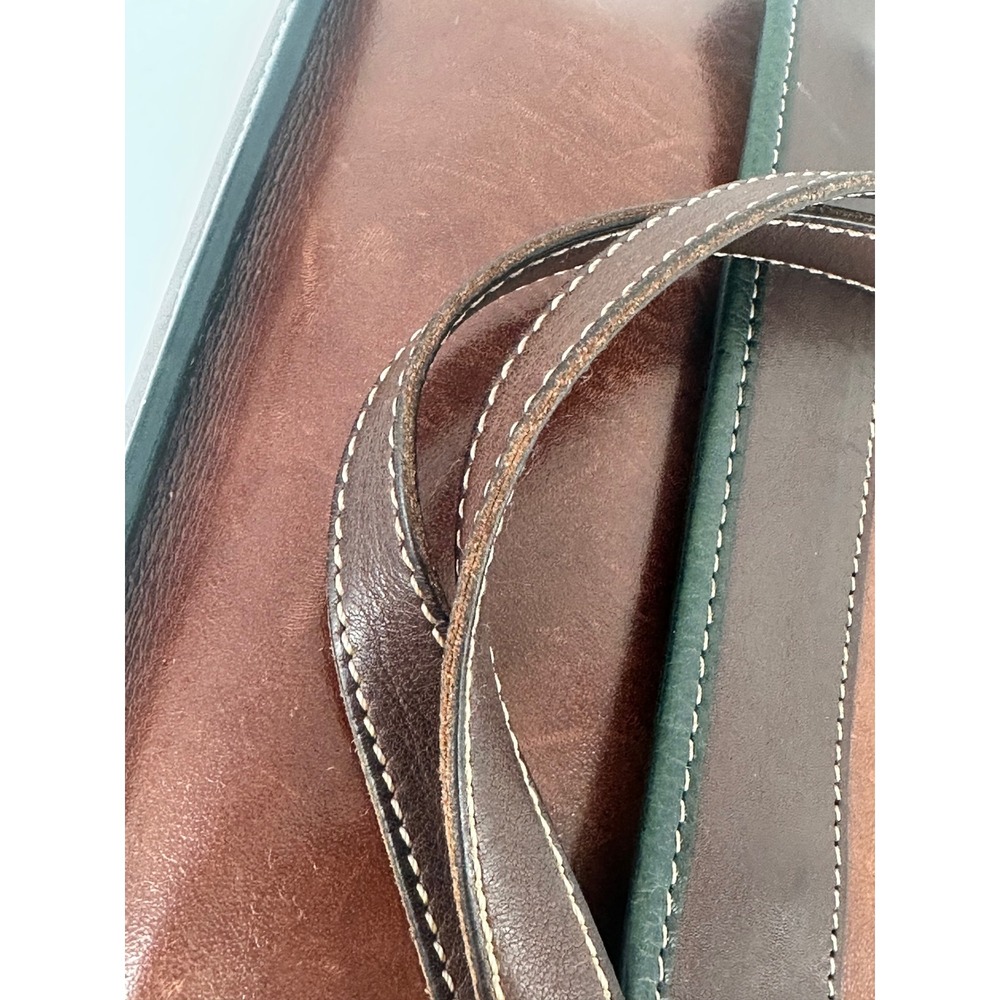 Vintage BRAHMIN Brown Leather Purse Adjustable Strap Pockets - Picture 4 of 11